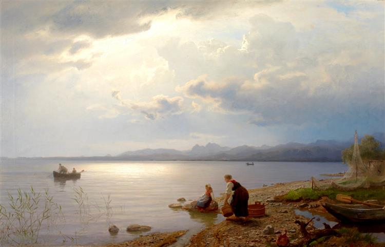 Ved Bredden Av Chiemsee, 1871 - Hans Fredrik Gude