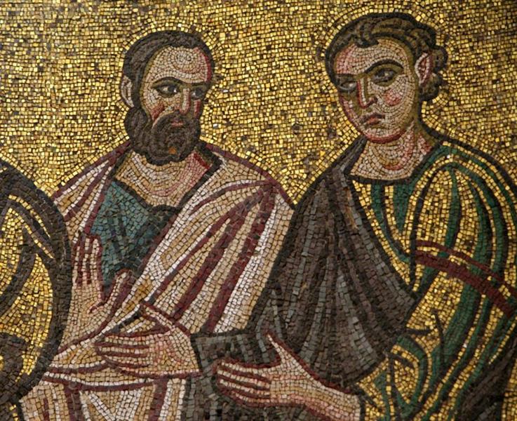 Apostles Bartholomew and Philip (Eucharist Cycle), c.1113 - 拜占庭馬賽克藝術