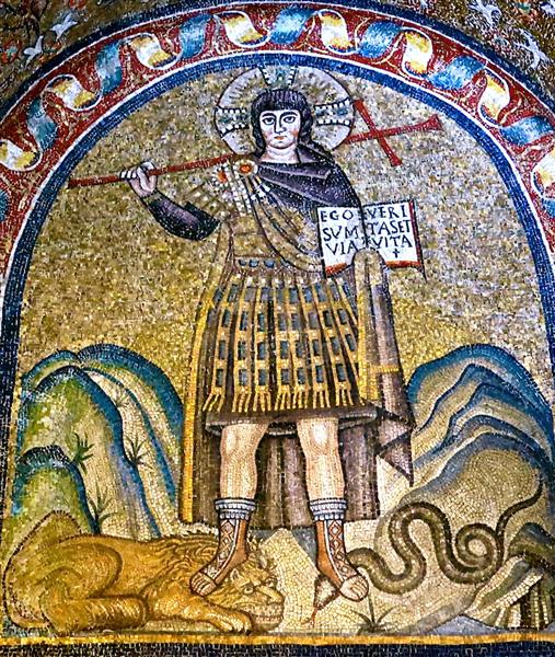 Christ as a Warrior. Ego Sum Via, Veritas Et Vita, c.425 - Byzantine Mosaics