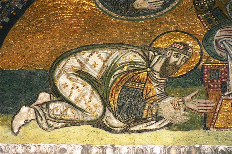 Detalhe Do Mosaico Do Portão Imperial, c.900 - 拜占庭馬賽克藝術
