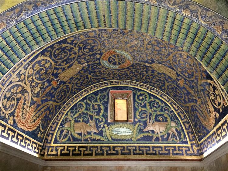 Mosaico De Los Ciervos., c.425 - 拜占庭馬賽克藝術
