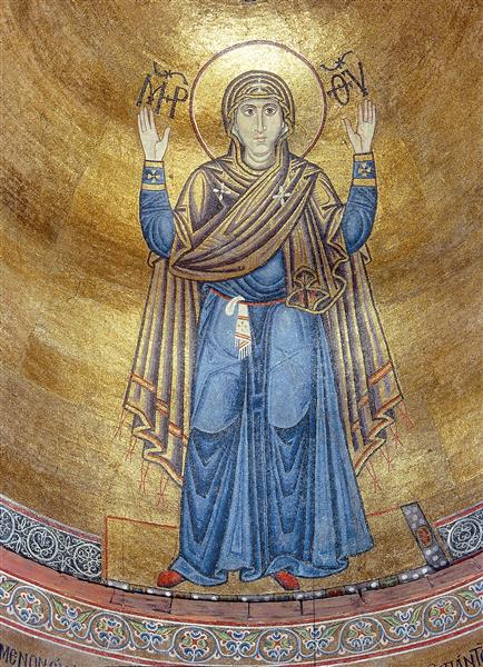 Богородиця Оранта, c.1030 - Візантійські Мозіїки
