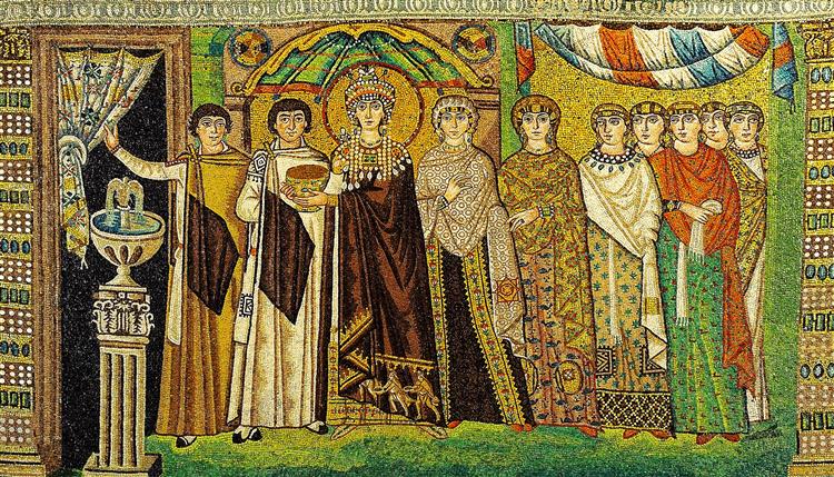Mosaic of Theodora, c.547 - Byzantine Mosaics