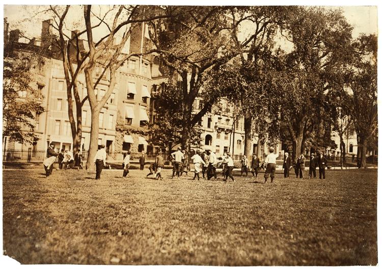 Amateur Football on the Boston Common, Boston, Massachusetts, 1909, 1909 - Lewis Wickes Hine