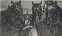 Calvary Horses - Wilhelm Trübner