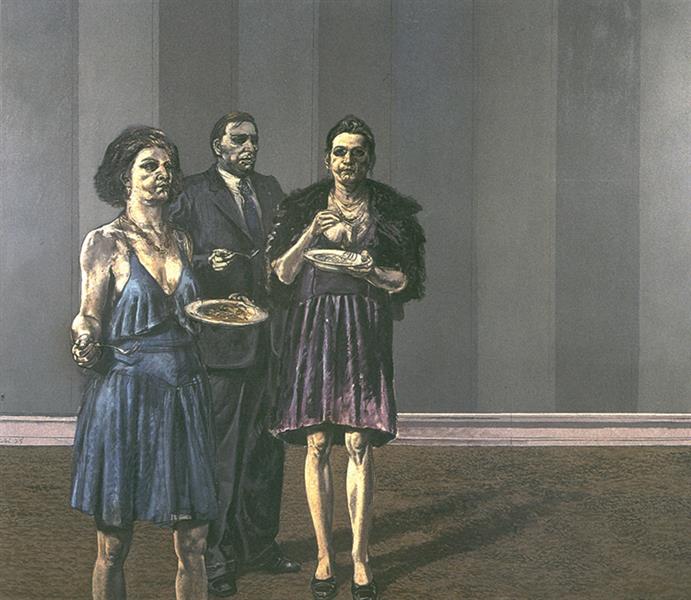 Figures standing (The Supper cycle), 1976 - Alberto Sughi