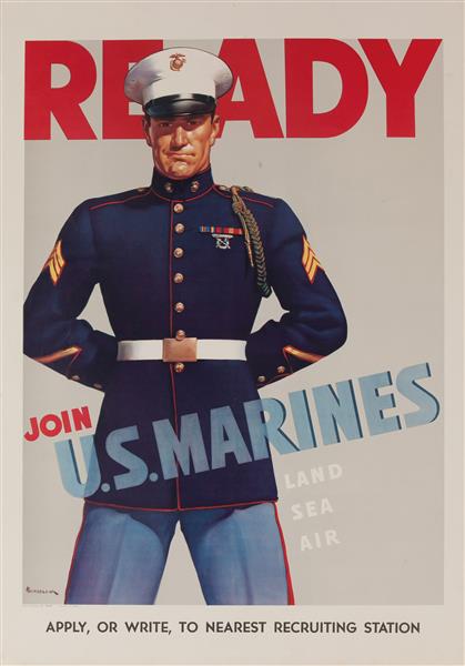 Ready/Join U.S. Marine, 1942 - Haddon Sundblom