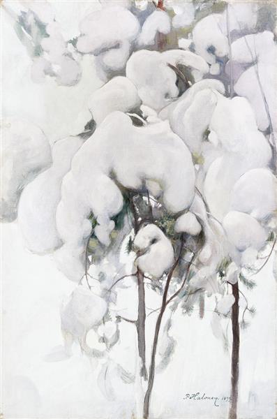 Snow-covered Pine Saplings - Pekka Halonen