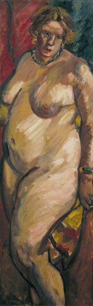 Standing Nude, Holding a Fan, 1925 - Matthew Smith