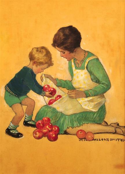 Mom With Apples, 1929 - Jessie Willcox Smith