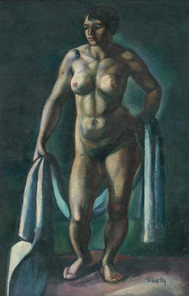 nude of a woman, 1916 - János Kmetty