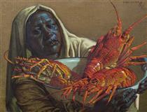 Lady with Crayfish - Владимир Григорьевич Третчиков