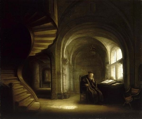 Philosopher with an Open Book, c.1645 - Саломон Конинк
