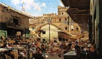 Mercato Vecchio in Florence - Телемако Сіньйоріні