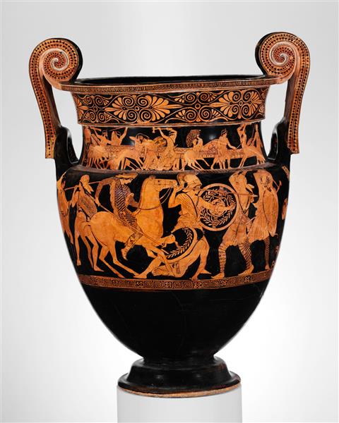 Terracotta Volute Krater (bowl for Mixing Wine and Water), c.450 公元前 - 古希臘陶器