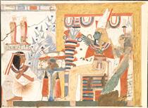 Userhat Kneeling Before Osiris and the Goddess of the West, Tomb of Userhat - 古埃及