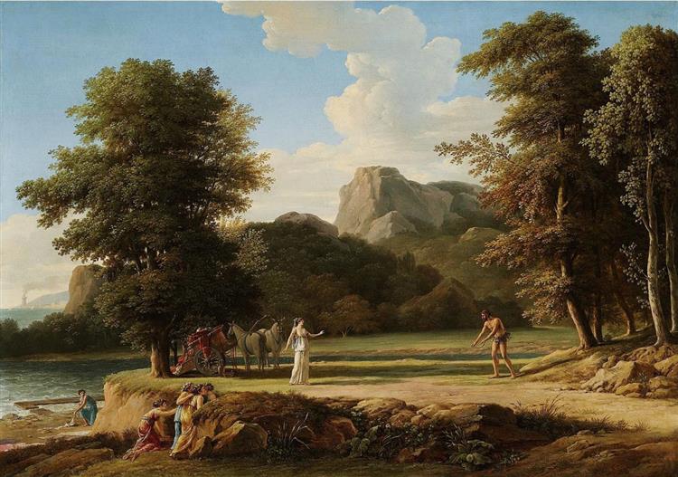 Classical Landscape - Ulysses Imploring the Assistance of Nausicaa, 1790 - Пьер-Анри де Валансьен