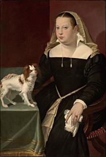 Portrait of a Lady with a Dog - Бартоломео Пассаротті
