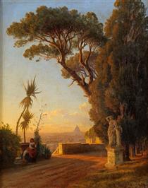 Roman landscape - Carl Gustav Rodde