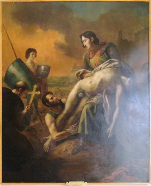 St. Louis (louis Ix of France) Burying His Plague-stricken Troops Before Tunis - Charles de Steuben