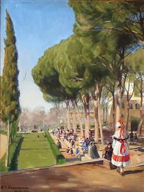 Len,"summer Day in Villa Borghese in Rome" - Hans Andersen Brendekilde
