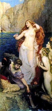 The Pearls of Aphrodite, - Herbert Draper