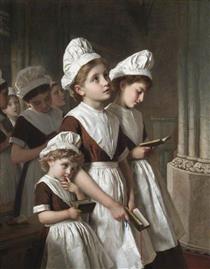 Foundling Girls at Prayer in the Chapel - Sophie Gengembre Anderson