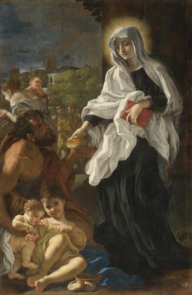 Saint Francesca Romana Giving Alms, 1675 - Giovanni Battista Gaulli
