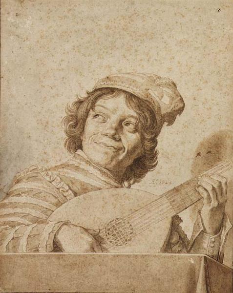 Poster Frans Hals 'The Liute Player' – Stampa D'arte Per Parete