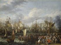 Departure of William III from Hellevoetsluis, 19 October 1688 - Abraham Storck