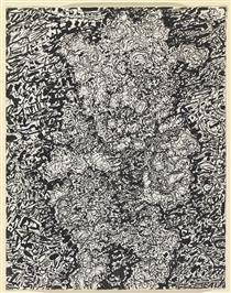 Figure with Hat in a Landscape - Jean Dubuffet