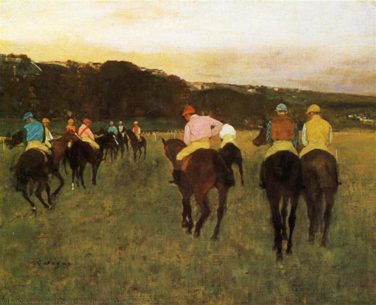 Racehorses at Longchamp, 1874 - Edgar Degas