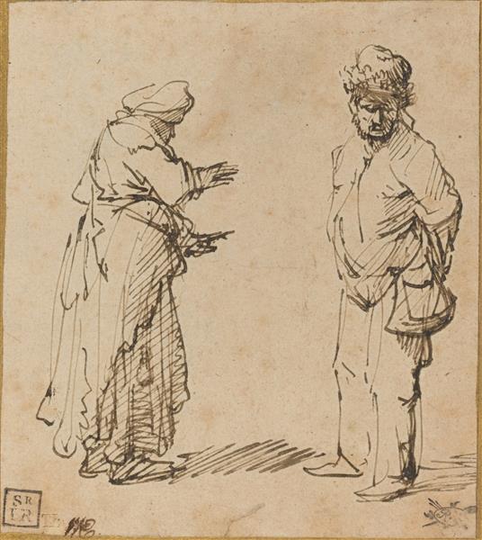Beggar Man and Woman, c.1630 - 1631 - Рембрандт