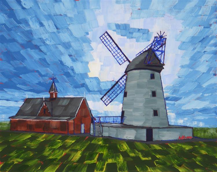 02. Lytham Windmill 2017 by Anthony D. Padgett (after Le Moulin De La Galette   Van Gogh Paris 1886), 2017 - Anthony Padgett