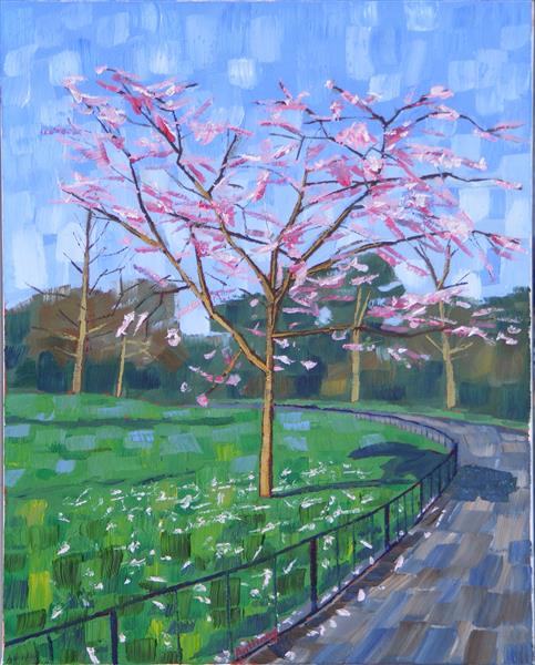 12. Peach Tree in Blossom 2017 by Anthony D. Padgett (after Van Gogh Arles 1888), 2017 - Anthony Padgett
