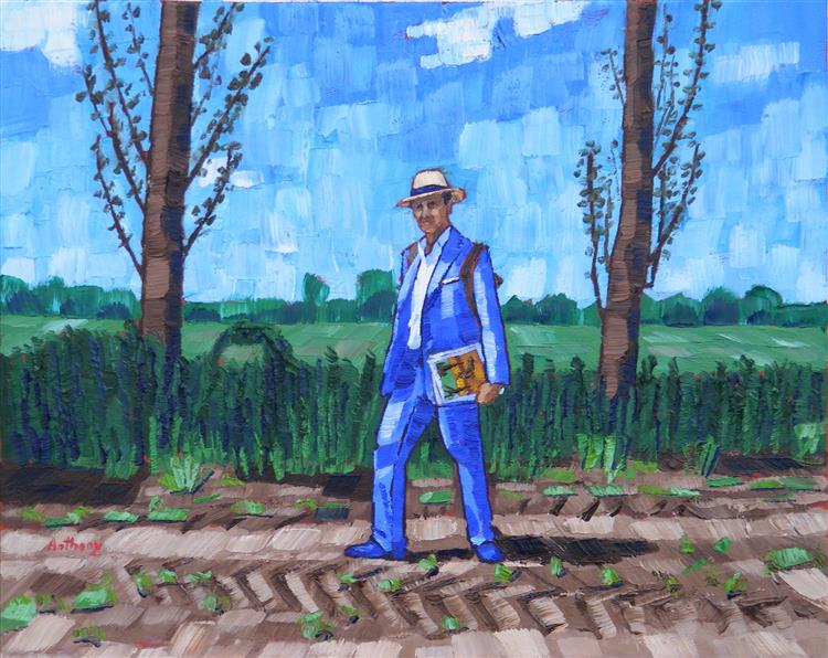 16. The Painter on His Way to Work 2017 by Anthony D. Padgett (after Van Gogh Arles 1888), 2017 - Anthony Padgett