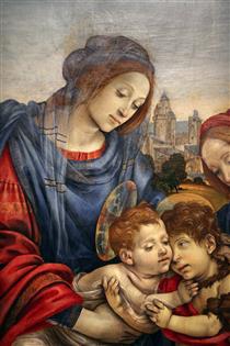 Sacra Famiglia coi Ss. Giovanni Battista e Margherita (detail) - Филиппино Липпи