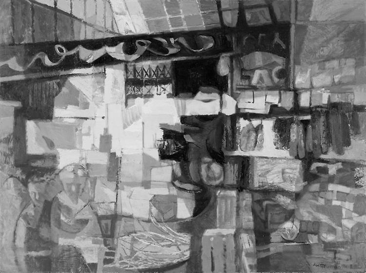 Market Place No. 2, Barcelona, 1955 - Martyl Langsdorf
