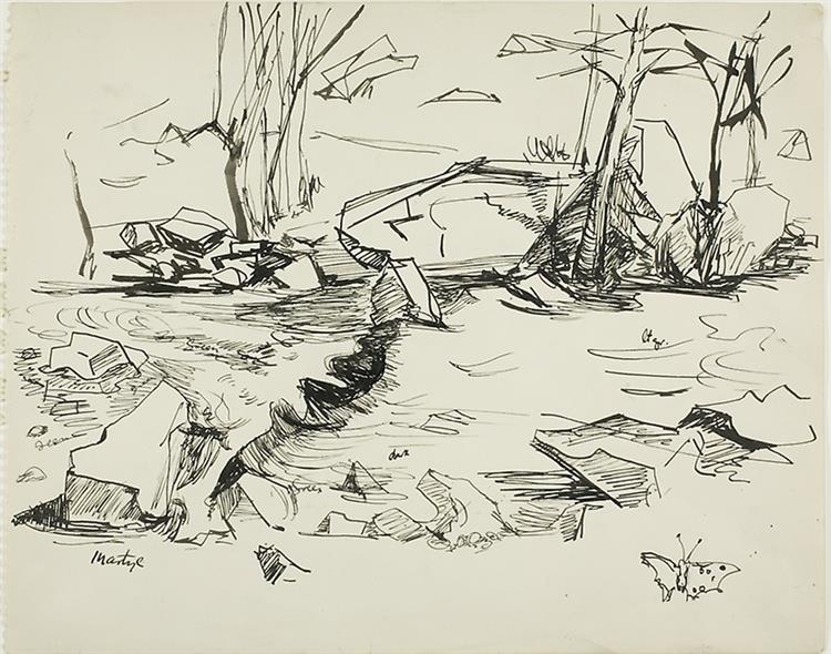 Untitled (Riverbank), 1950 - Martyl Langsdorf