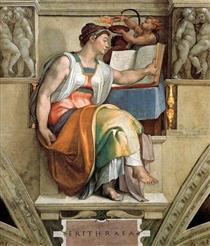 Ceiling Of The Sistine Chapel. Sybils Erithraea - Michelangelo