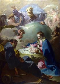 The Nativity with God the Father and the Holy Ghost - Giovanni Battista Pittoni