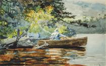 A Good One, Adirondacks - Winslow Homer
