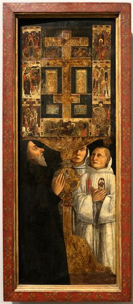 Italil cardinale bessarione col reliquairio della vera croce, c.1473 - 真蒂萊·貝利尼