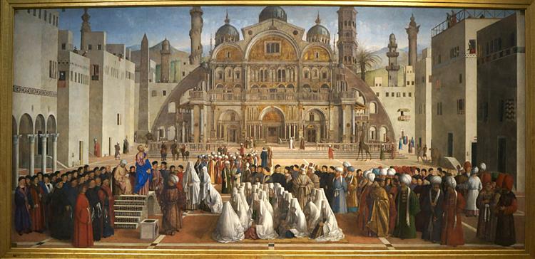 O sermão de Santo Marco en Alexandria, c.1507 - Gentile Bellini