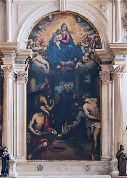 Madonna Col Bambino, San Benedetto E Altri Santi, 1605 - Palma Il ...