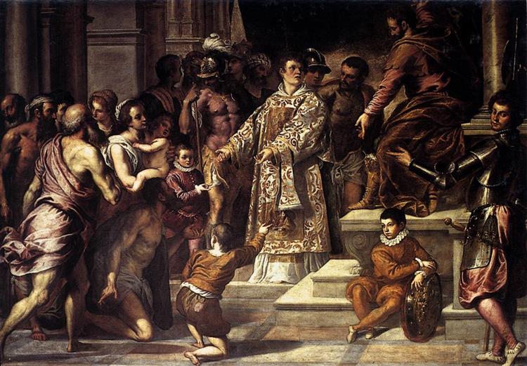 St Lawrence Giving the Wealth to the Poor, 1575 - Palma il Giovane