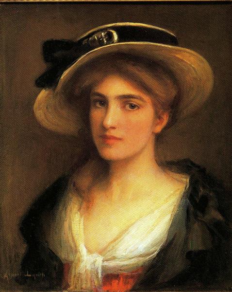 Young Woman in a Hat - Albert Lynch