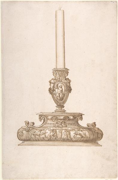 Design for a Candlestick - Francesco de' Rossi (Francesco Salviati), "Cecchino"