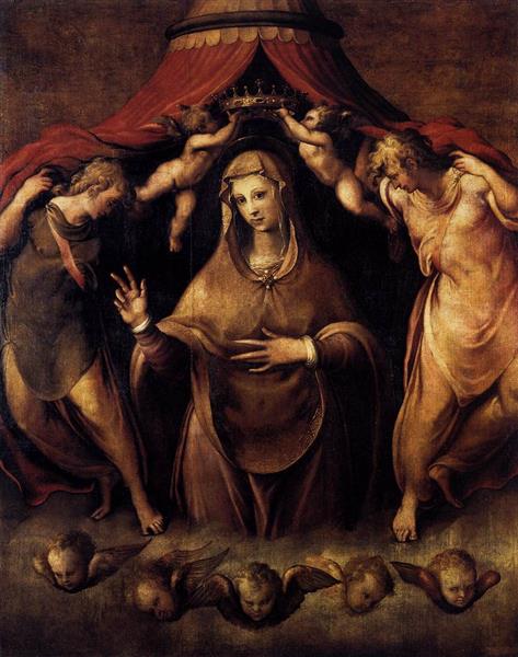 Coronation of the Virgin with Angels - Francesco de' Rossi (Francesco Salviati), "Cecchino"
