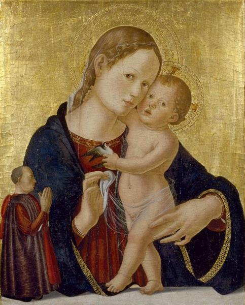 Virgin and Child with Donor, 1480 - Антоніаццо Романо